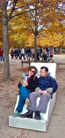 tuilerie garden in Paris with my autistic son